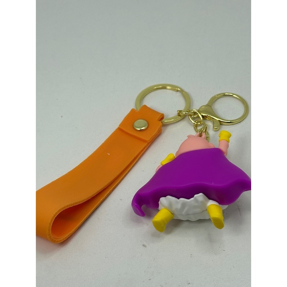 Dragon Ball Z Majin Buu Rubber Keychain Pink Fat Buu Figure with Orange Strap - Picture 5 of 6